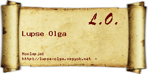 Lupse Olga névjegykártya